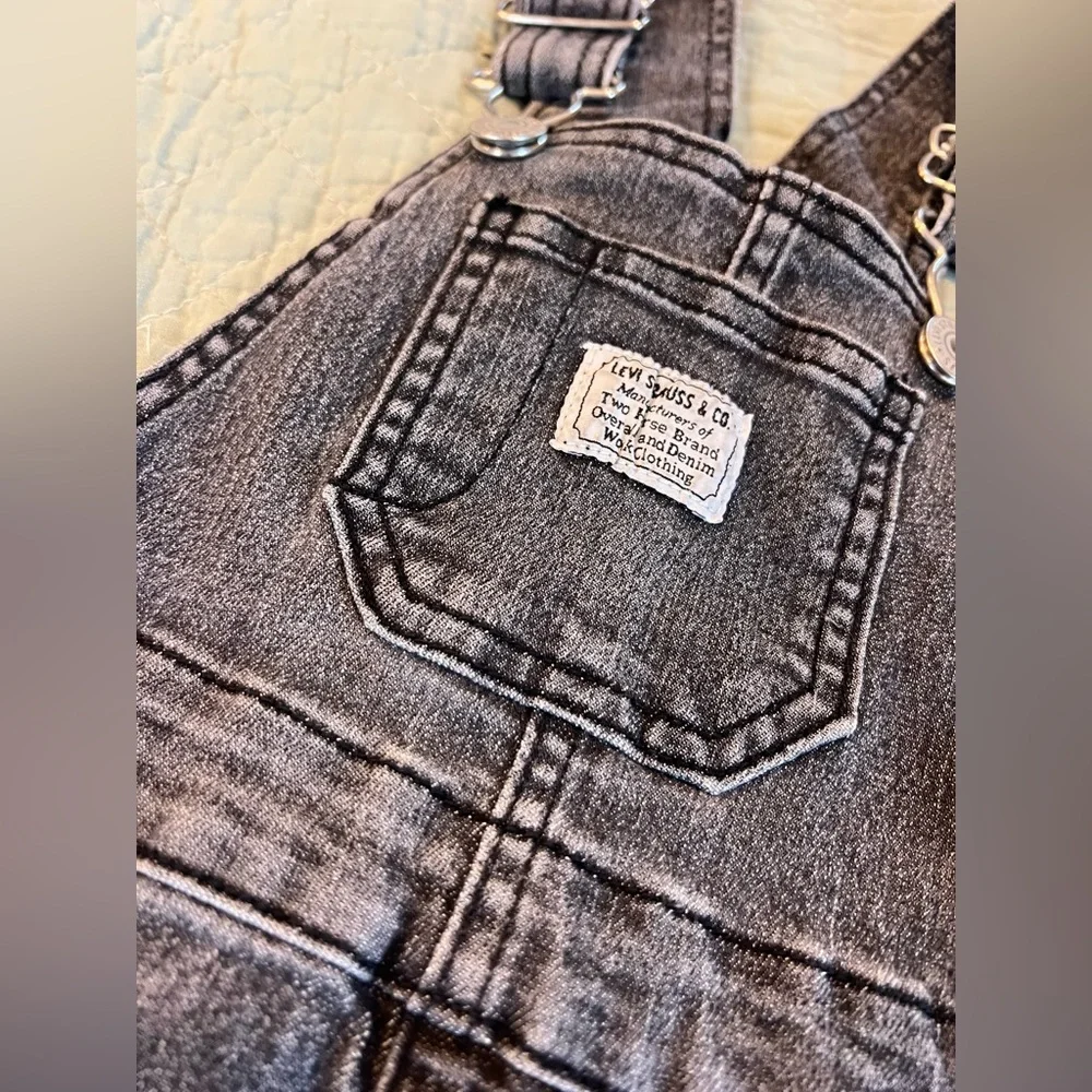 Infant size 18 months - Levi's denim overalls- gray/black